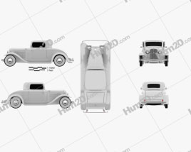 Ford Model B De Luxe Coupe V8 1932 car clipart