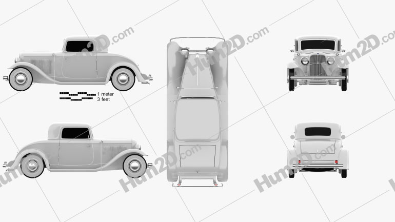 Ford Model B De Luxe Coupe V8 1932 Blueprint