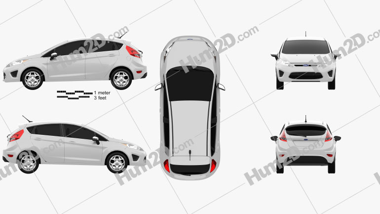 Ford Fiesta Hatchback 5-türig (US) 2012 car clipart