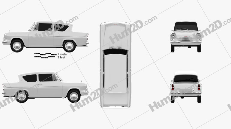 Ford Anglia 105e 2-door Saloon 1967 PNG Clipart