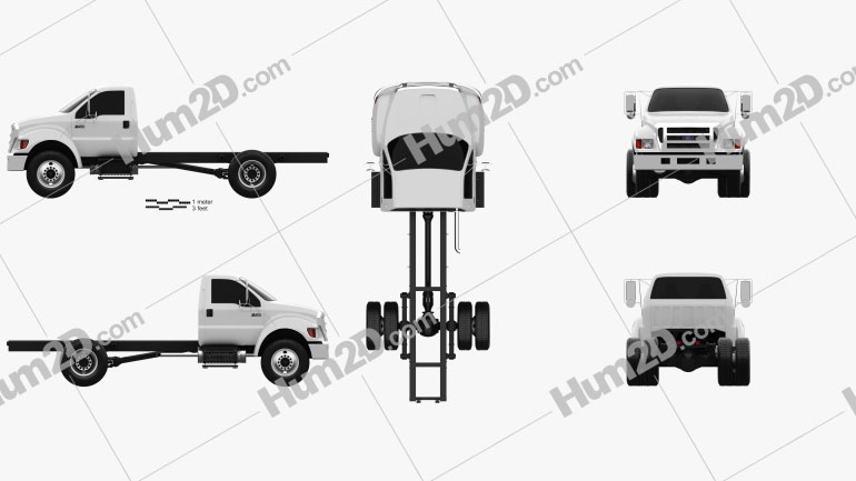 Ford F-750 Regular Cab Chassis 2012 Clipart Image