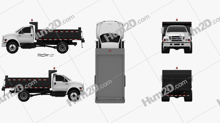Ford F-750 Dump Truck 2012 Clipart Image