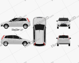 Ford Fiesta Rocam hatchback (Brazil) 2012 car clipart