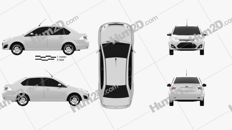 Ford Fiesta Rocam sedan (Brazil) 2012 Clipart Image