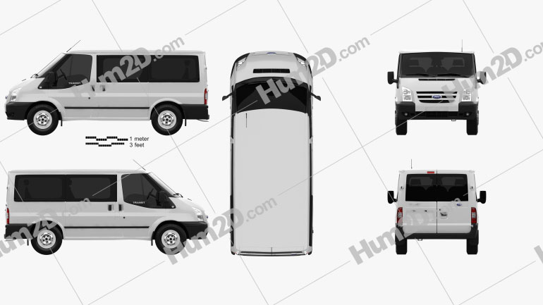 Ford Transit Tourneo SWB Low Roof 2012 Clipart Image