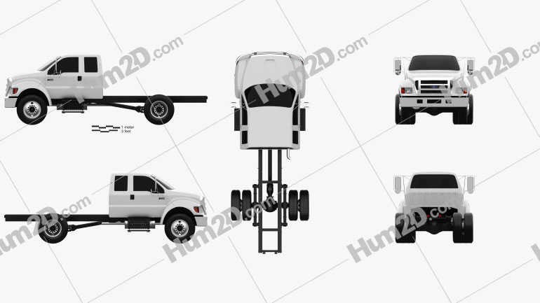Ford F-750 Super Cab Chassis 2012 Blueprint