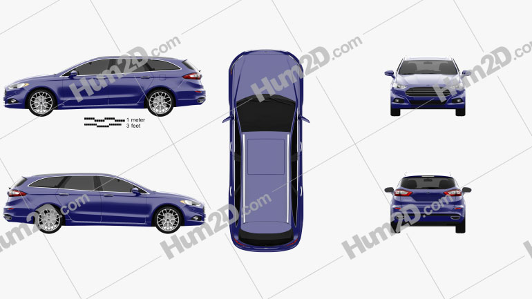 Ford Mondeo wagon 2013 car clipart