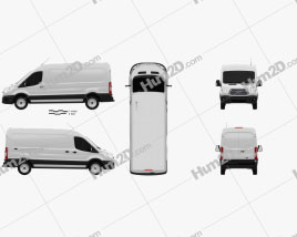Ford Transit Furgão LWB 2012 clipart