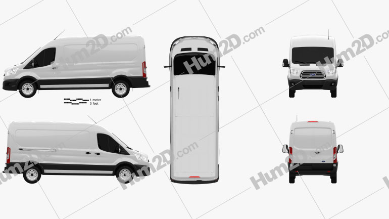 Ford Transit Furgão LWB 2012 clipart