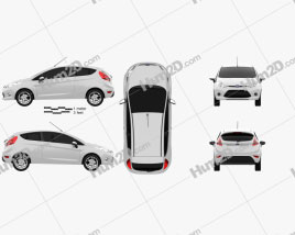 Ford Fiesta hatchback de 3 portas (EU) 2012 car clipart