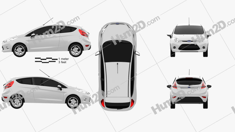 Ford Fiesta hatchback de 3 portas (EU) 2012 Blueprint