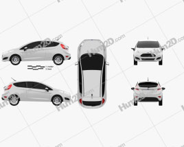 Ford Fiesta hatchback de 3 portas (EU) 2013 car clipart