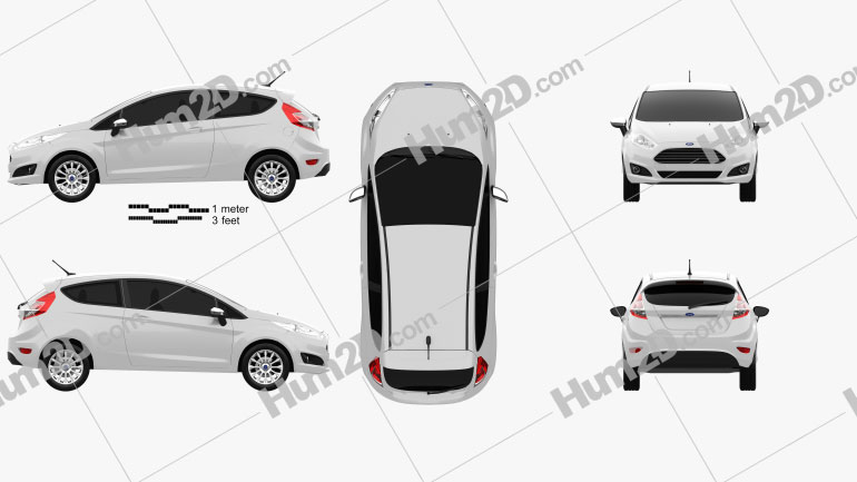 Ford Fiesta hatchback 3-door (EU) 2013 car clipart