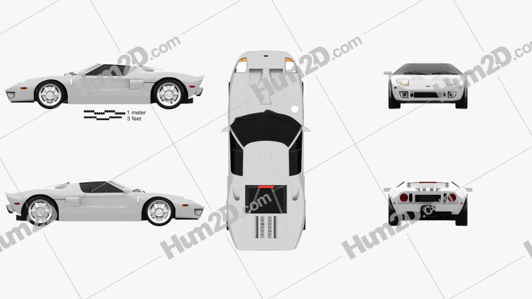Ford GT 2006 White Clipart Image