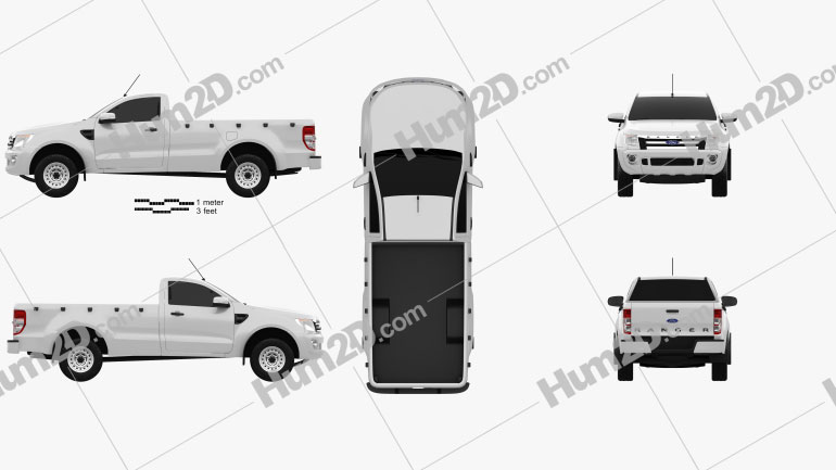 Ford Ranger Einzelkabine 2012 car clipart