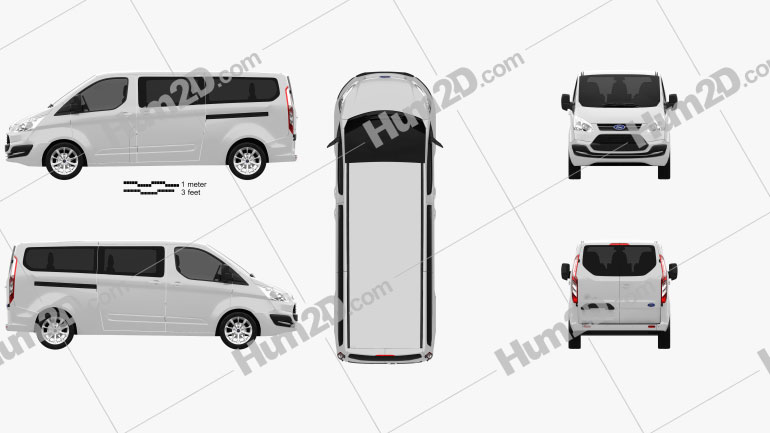 Ford Tourneo Custom LWB 2013 clipart