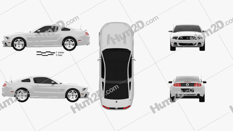 Ford Mustang 5.0 GT 2012 Clipart Image