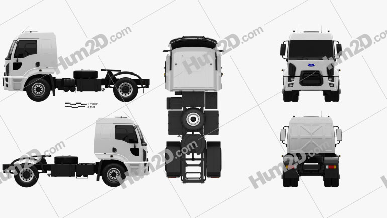 Ford Cargo Tractor Truck 2012 Blueprint