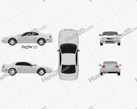 Ford Mustang GT coupe 1998 car clipart