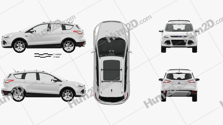 Ford Escape with HQ interior 2013 car clipart