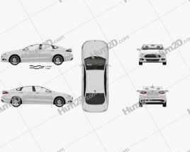 Ford Fusion (Mondeo) with HQ interior 2013 car clipart