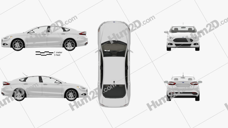 Ford Fusion (Mondeo) with HQ interior 2013 car clipart