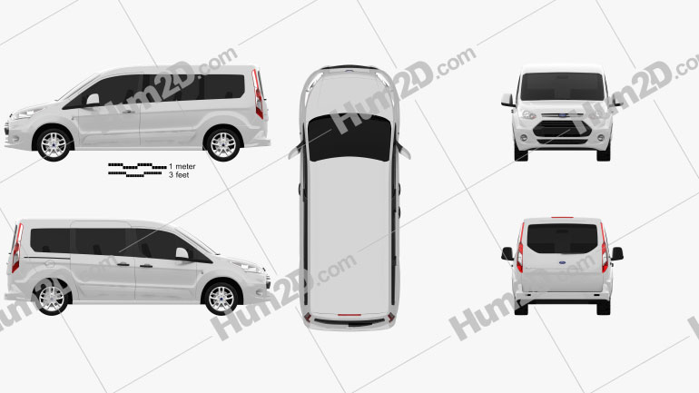 Ford Tourneo Connect 2014 Clipart Image