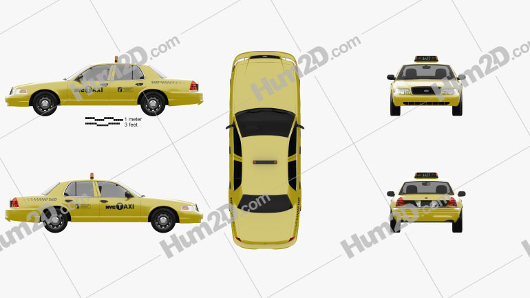 Ford Crown Victoria New York Taxi 2005 Clipart Image