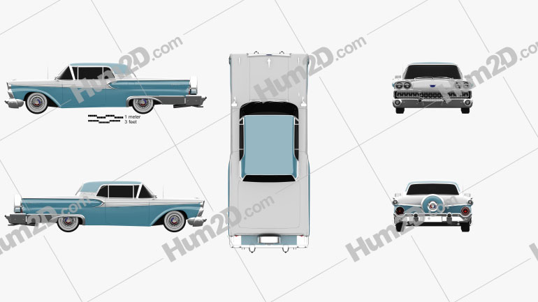 Ford Fairlane 500 Galaxie Skyliner 1959 PNG Clipart
