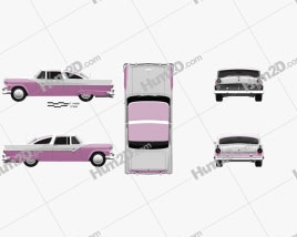Ford Crown Victoria 1955 car clipart