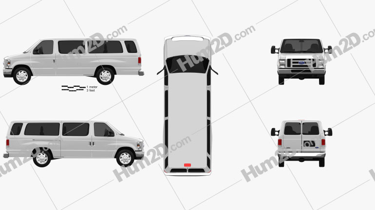 Ford E-Series Passenger Van 2011 Clipart Image
