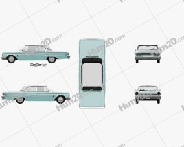 Ford Galaxie 500 hardtop com interior HQ 1963 car clipart