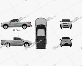 Ford Ranger Super Cab 2011 car clipart