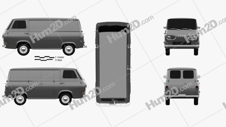 Ford E-Series Econoline Panel Van 1961 PNG Clipart