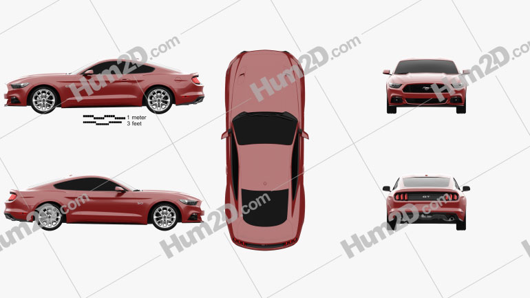 Ford Mustang GT 2015 Clipart Image