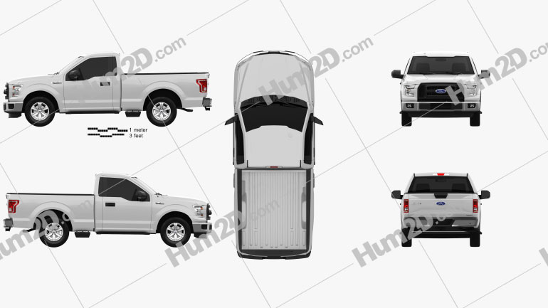 Ford F-150 Regular Cab XLT 2014 Blueprint