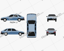 Ford Sierra hatchback de 5 portas 1984 car clipart