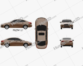 Ford Escort 2014 car clipart