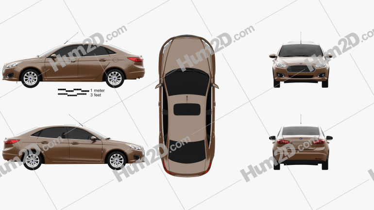 Ford Escort 2014 Clipart Image