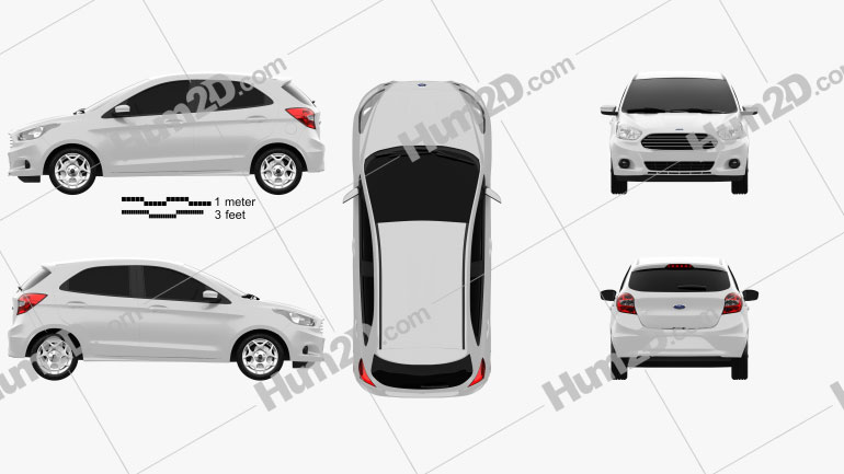 Ford Ka 2014 Clipart Image