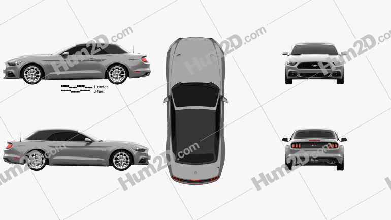 Ford Mustang convertible 2015 Clipart Image