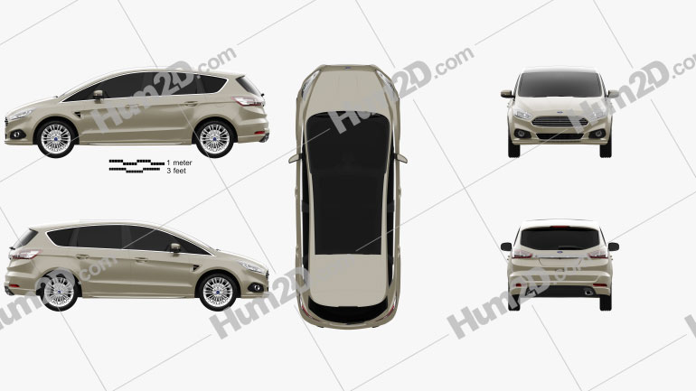 Ford S-Max 2015 car clipart