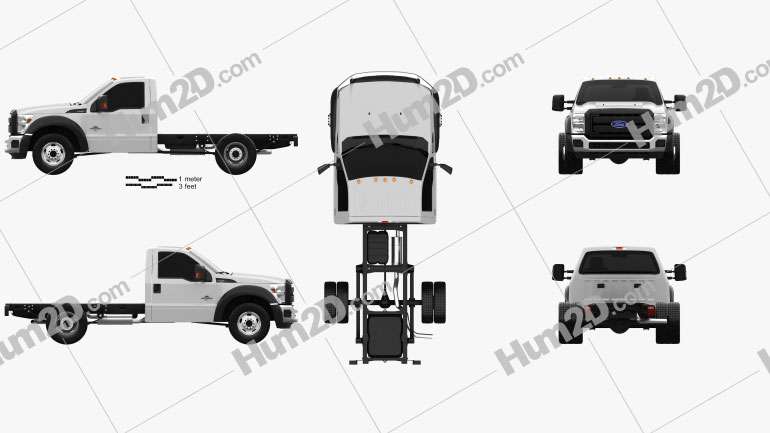 Ford F-550 Regular Cab Chassis 2010 Clipart Image