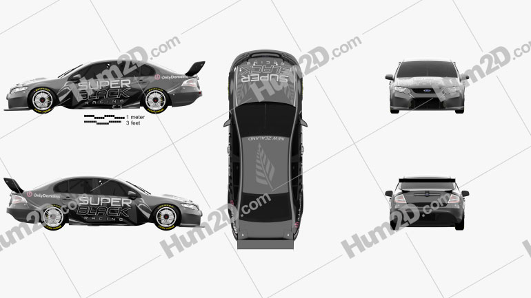 Ford Falcon (FG) V8 Supercars 2014 Black car clipart