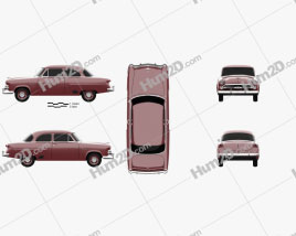 Ford Mainline (70A) Tudor Sedan 1952 car clipart
