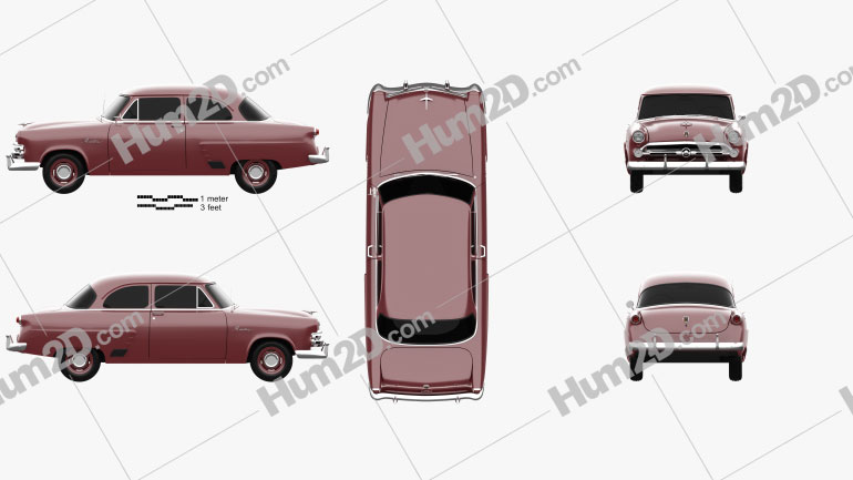 Ford Mainline (70A) Tudor Sedan 1952 car clipart