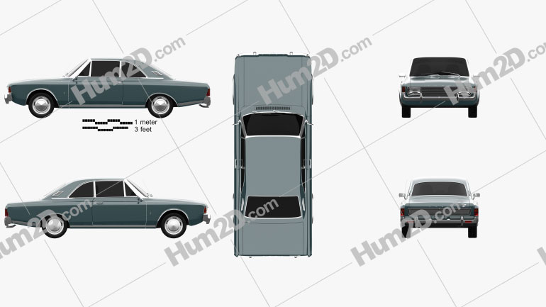 Ford Taunus (P7) 20M Coupe 1968 car clipart