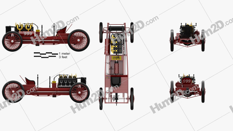 Ford 999 1902 Clipart Image