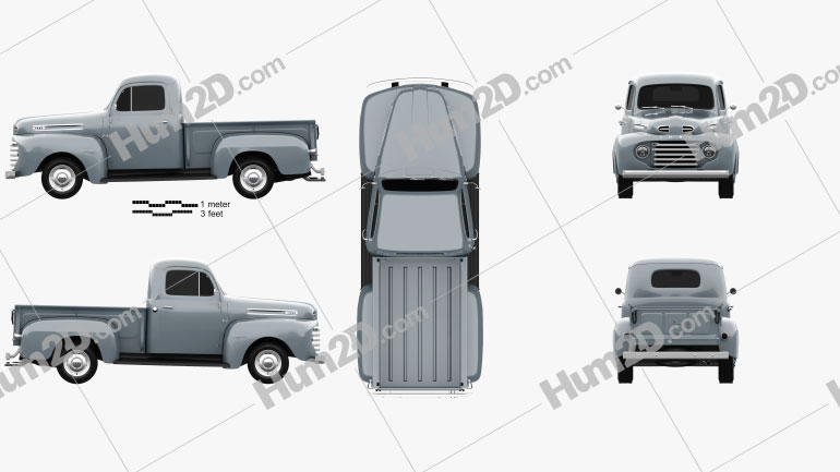 Ford F-1 Pickup 1948 car clipart
