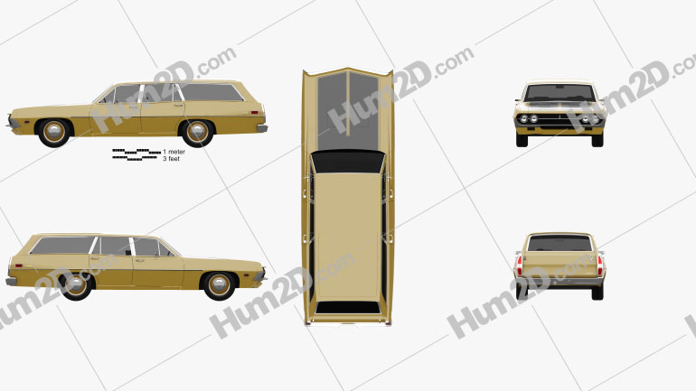 Ford Torino 500 Station Wagon 1971 Clipart Image